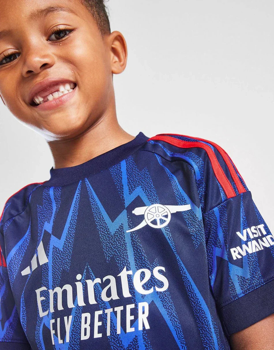 Arsenal 2025/26 Away Kids Kit