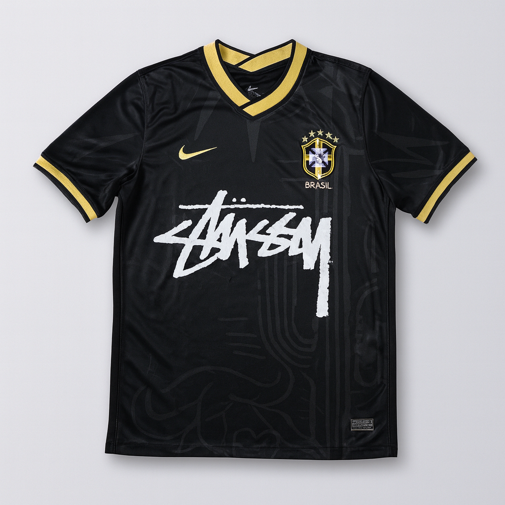 BRAZIL X STUSSY BLACK JERSEY